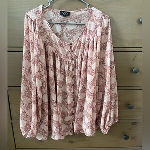 GiGio Women's Pink Patterned Top